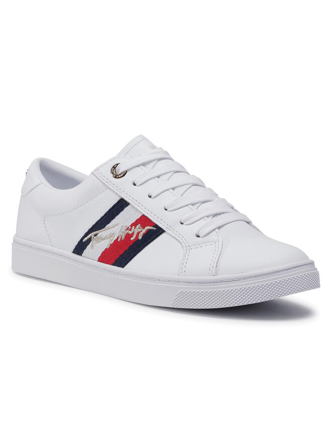 Tommy Hilfiger Sneakers Tommy Hilfiger Signature Cupsole Sneaker FW0FW05224 Weiß