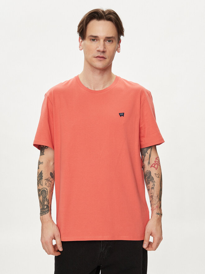 Wrangler Wrangler T-Shirt Sign Off 112350437 Rot Regular Fit
