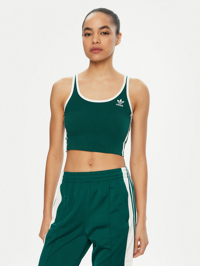 adidas adidas Felső adicolor 3-Stripes JD4614 Zöld Slim Fit