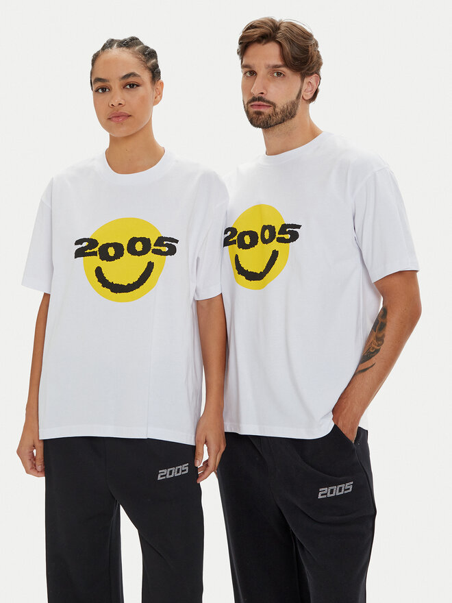 2005 2005 Футболка Unisex Smiley Білий Regular Fit