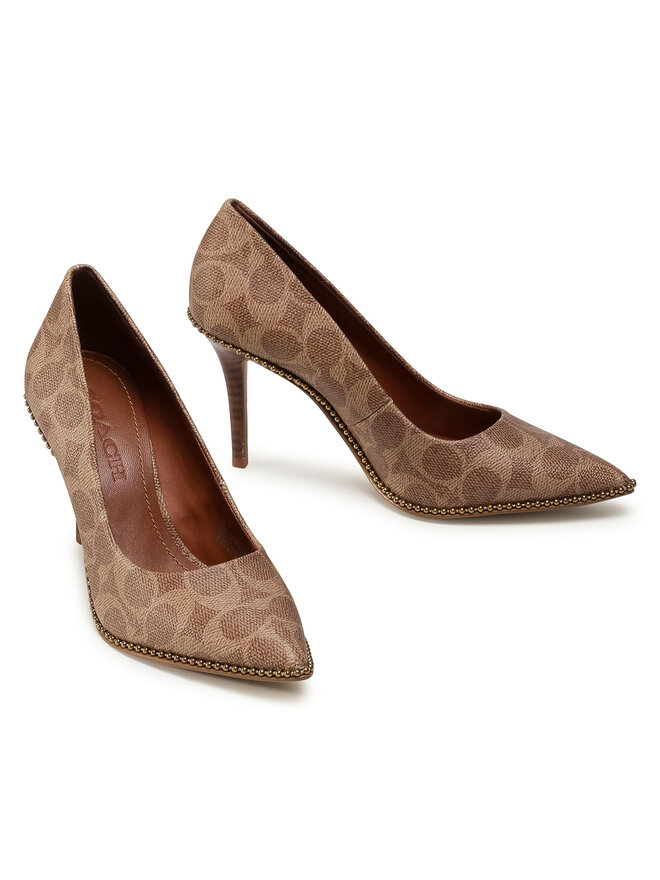 Coach High Heels Coach Waverly Sig Pump G4374 Braun