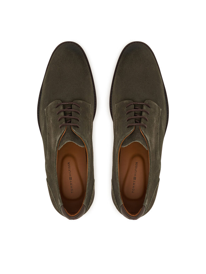 Tommy Hilfiger Halbschuhe Tommy Hilfiger Corporate Dressy Suede Shoe FM0FM05969 Grün