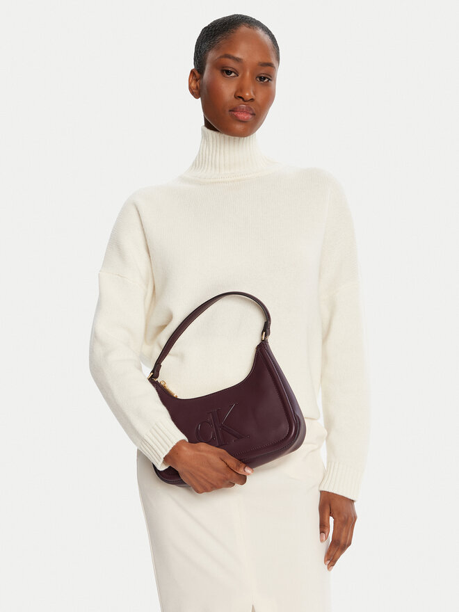 Calvin Klein Τσάντα Calvin Klein Bold Ck Small Shoulder Bag LV04F3230G Μπορντό