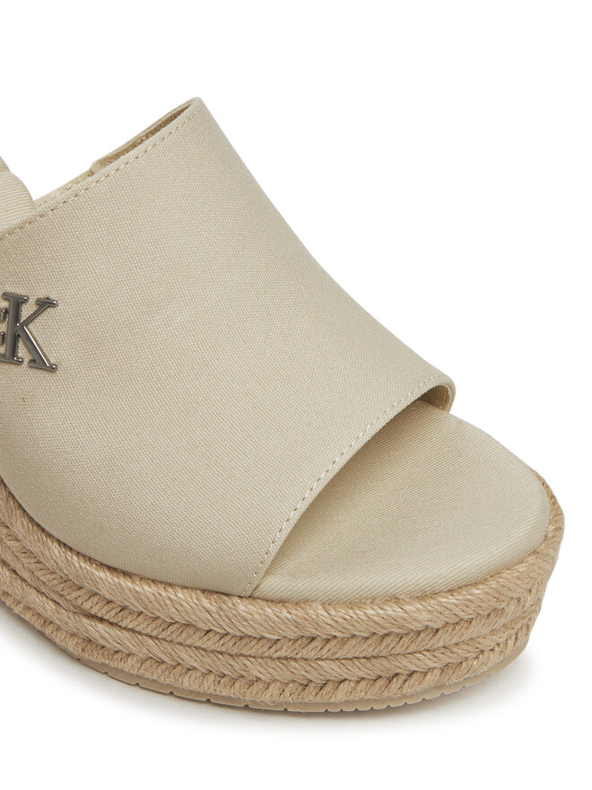 Calvin Klein Jeans Espadryle Calvin Klein Jeans Wedge Rope Slide Mg YW0YW01699 Écru