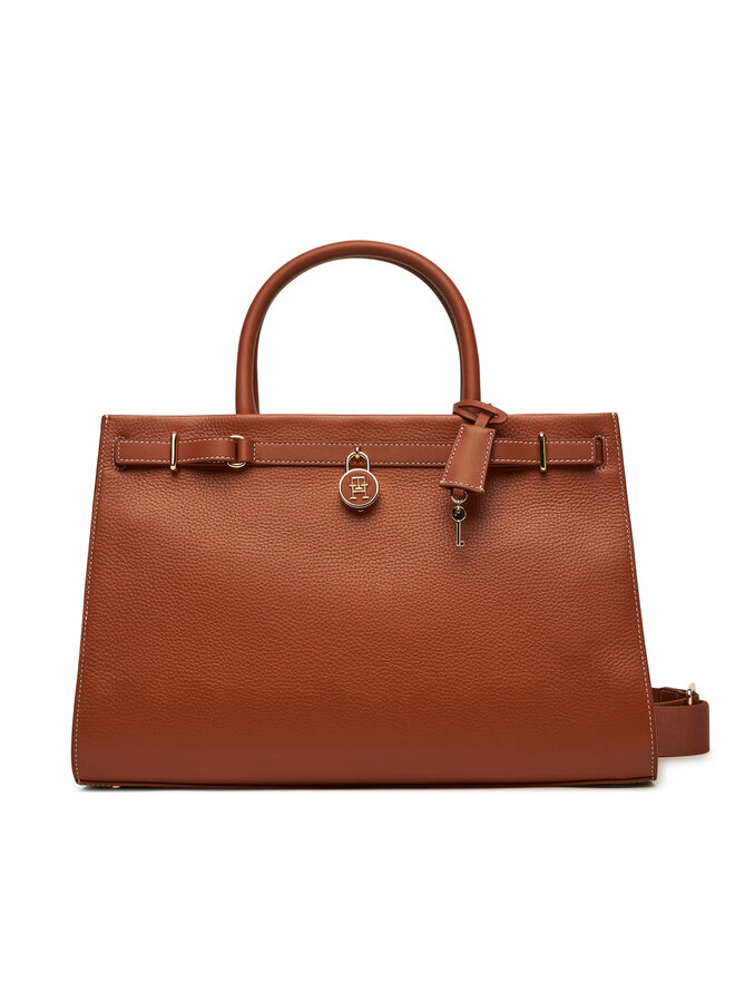 Tommy Hilfiger Bolso Tommy Hilfiger American Icon Tote Leather AW0AW17185 Marrón