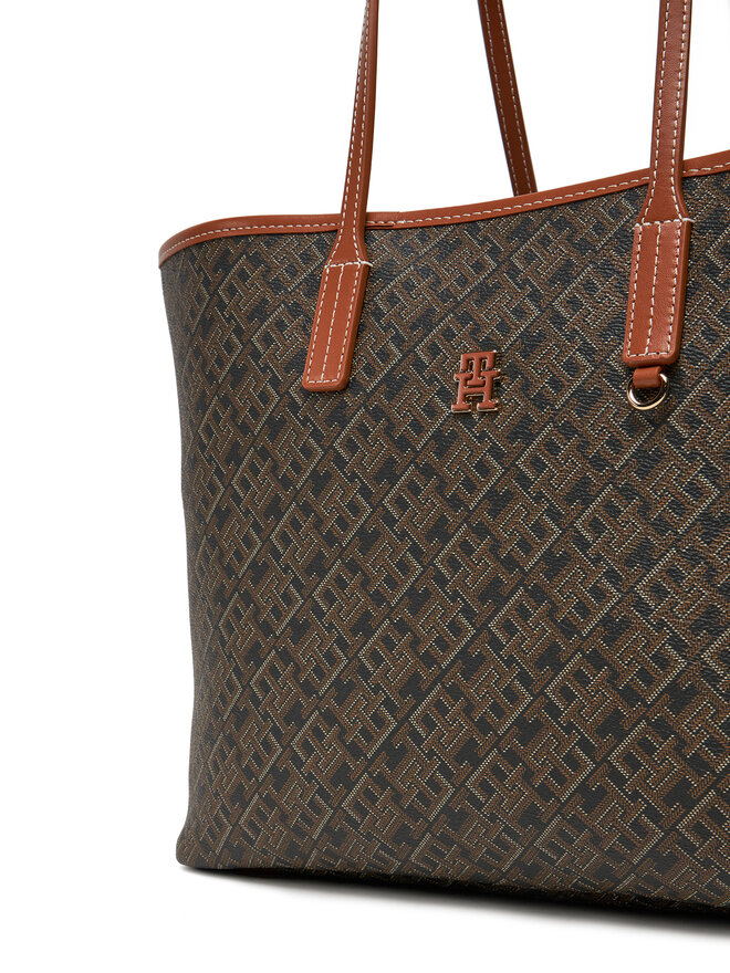 Tommy Hilfiger Torebka Tommy Hilfiger Th Monoplay Leather Tote AW0AW17416 Czarny