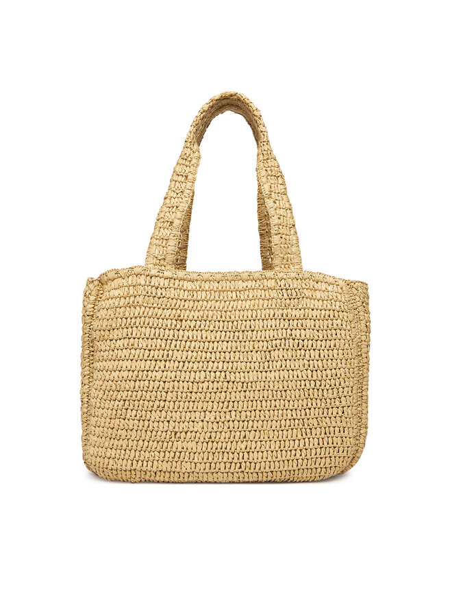 Calvin Klein Handtasche Calvin Klein Bold Ck Raffia Medium Tote LV04F3447G Beige