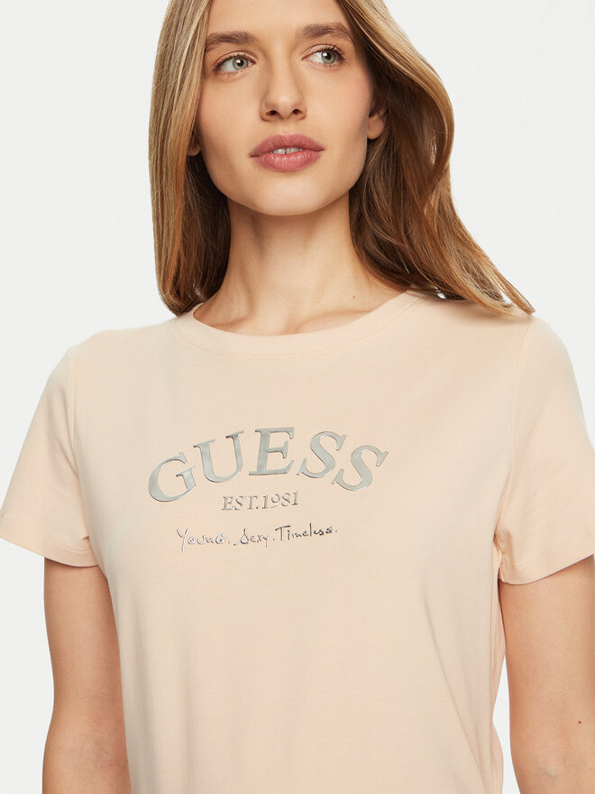Guess Guess Camiseta V5RI16 J1314 Beis Regular Fit