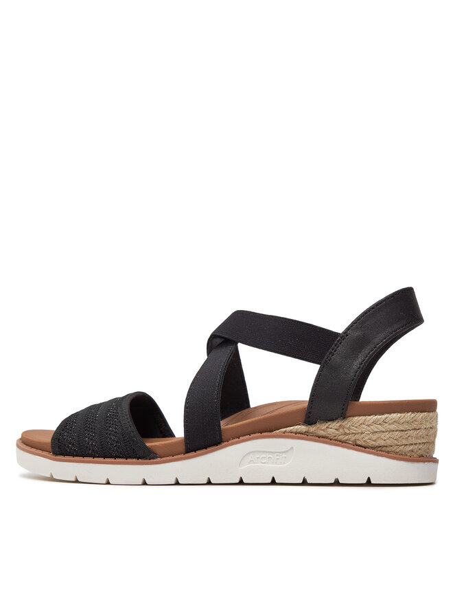 Skechers Sandały Skechers Bobs Arch Fit Beach Kiss Boho Beyond 114013/BLK Czarny
