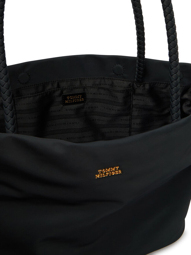 Tommy Hilfiger Handtasche Tommy Hilfiger Th Marina Hobo/Tote Nylon AW0AW18862 Schwarz