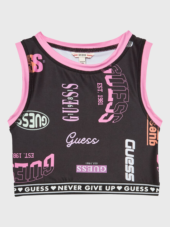 Guess Guess Τοπ J3RI02 MC01P Μαύρο Slim Fit