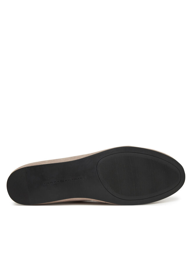 Tommy Hilfiger Baleriny Tommy Hilfiger Th Hardware Suede Ballerina FW0FW08655 Beżowy