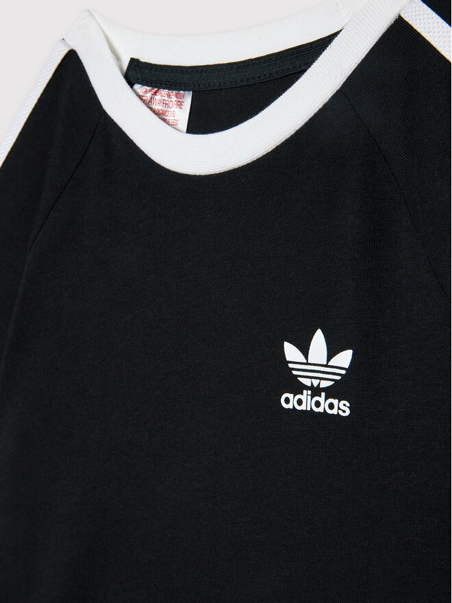 adidas adidas Marškinėliai 3-Stripe H35545 Juoda Regular Fit