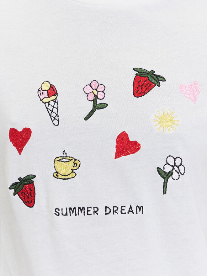 Pieces Pieces T-Shirt Funly 17160308 Weiß Regular Fit