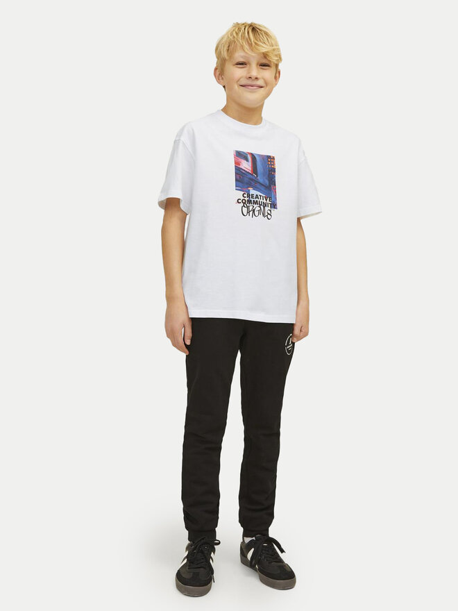Jack&Jones Junior Jack&Jones Junior Marškinėliai Bushwick Blur 12263146 Balta Relaxed Fit