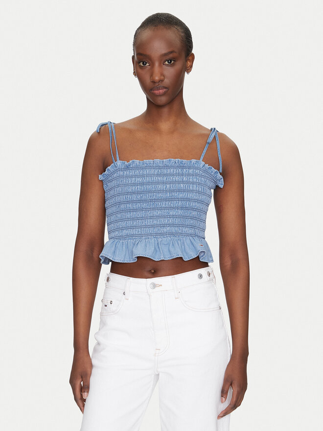 Tommy Jeans Tommy Jeans Top DW0DW20284 Modra Regular Fit