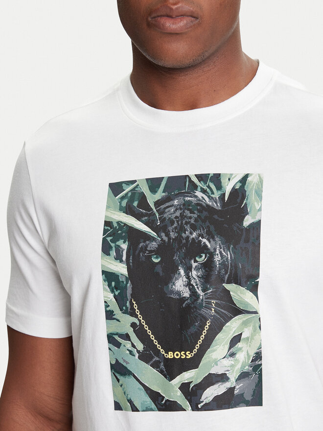 BOSS BOSS Camiseta Te_Animali 50546362 Blanco Regular Fit
