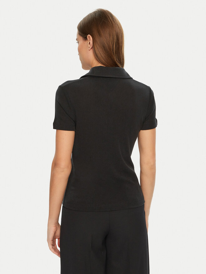 Tommy Hilfiger Tommy Hilfiger Pólóing WW0WW44446 Fekete Slim Fit