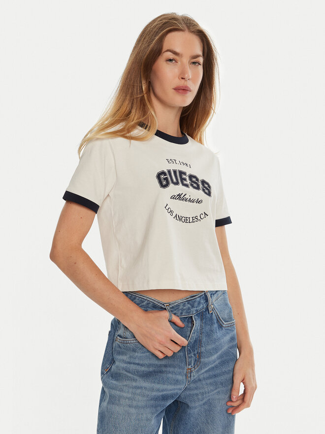 Guess Guess Camiseta V4BI08 K8FQ4 Blanco Boxy Fit