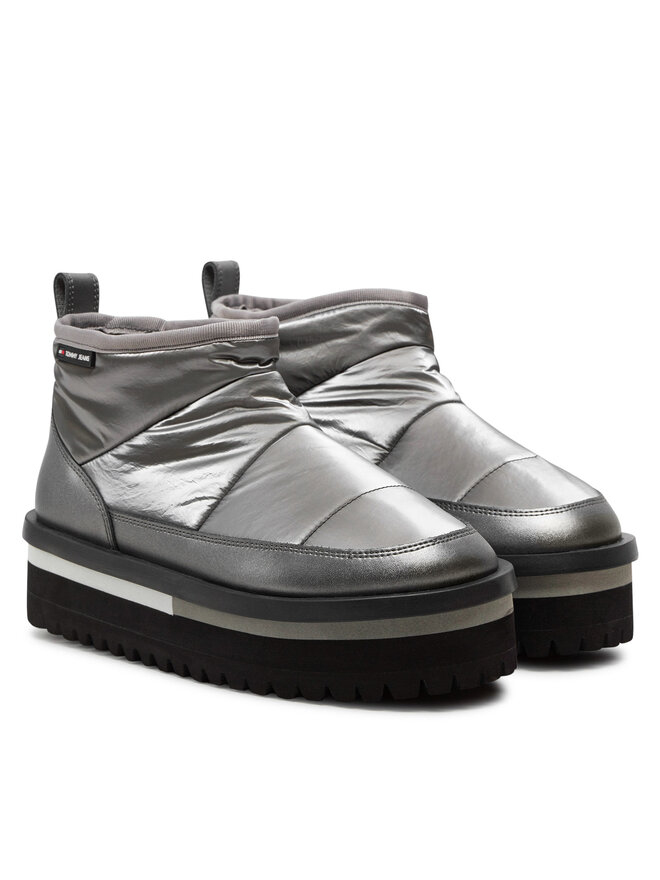 Tommy Jeans Schneeschuhe Tommy Jeans Tjw Nylon Flatform Boot Wl EN0EN02689 Silberfarben