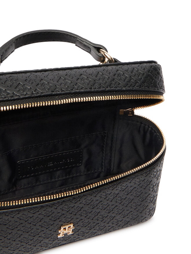 Tommy Hilfiger Handtasche Tommy Hilfiger Th Icon Chain Vanity Bag Mono AW0AW19021 Schwarz