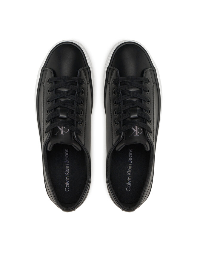 Calvin Klein Jeans Гуменки Calvin Klein Jeans Bold Vulc Flatf Low Lth In YW0YW01633 Черен