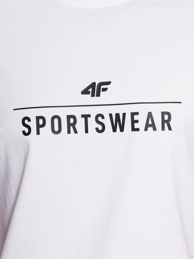 4F 4F Marškinėliai 4FSS23TTSHM539 Balta Regular Fit