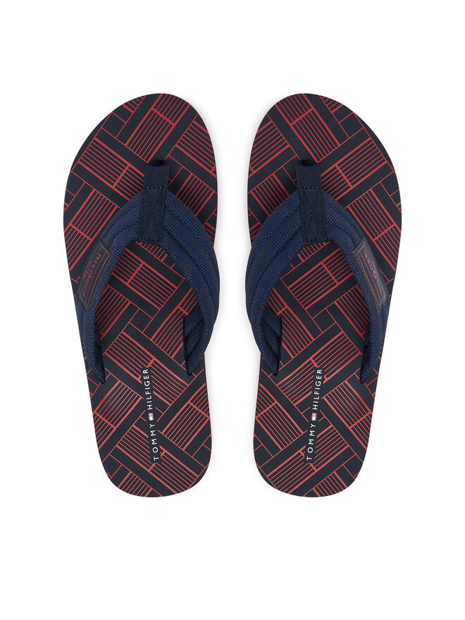 Tommy Hilfiger Zehentrenner Tommy Hilfiger Flag Patch Beach FM0FM06004 Dunkelblau