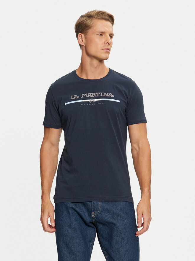La Martina La Martina T-Shirt ZMR009 JS206 Dunkelblau Regular Fit