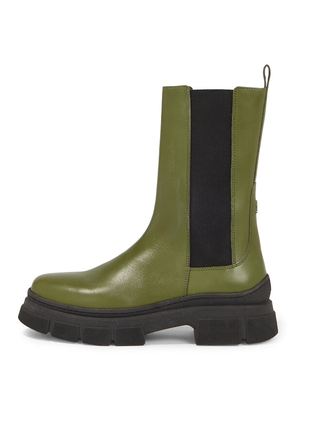 Tommy Hilfiger Боти тип челси Tommy Hilfiger Essential Leather Chelsea Boot FW0FW07490 Зелен