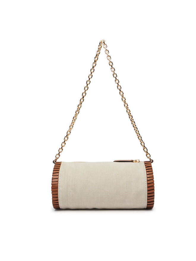 Tommy Hilfiger Handtasche Tommy Hilfiger Th Elev Summ Chain Bag Canvas AW0AW18635 Beige