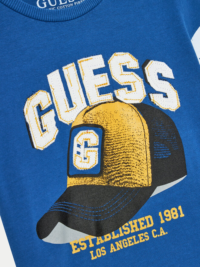 Guess Guess Marškinėliai N4YI04 K8HM4 Mėlyna Regular Fit