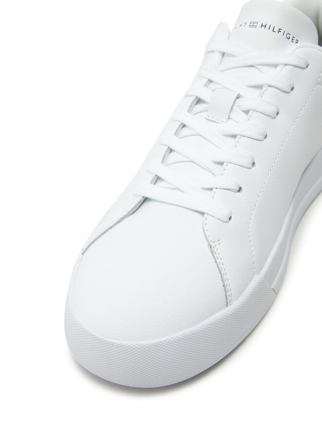 Tommy Hilfiger Sneakersy Tommy Hilfiger Th Court Lth Detail Ess FM0FM05367 Biały