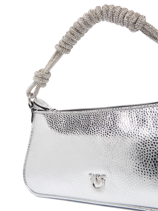 PINKO Handtasche PINKO Half Moon Baguette Mini AI 25-26 PLTT 105915 A2WD Silberfarben