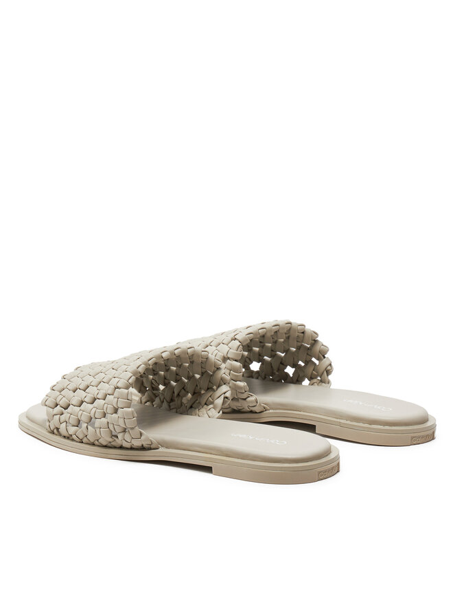 Calvin Klein Pantoletten Calvin Klein Flat Slide Latt HW0HW02143 Beige