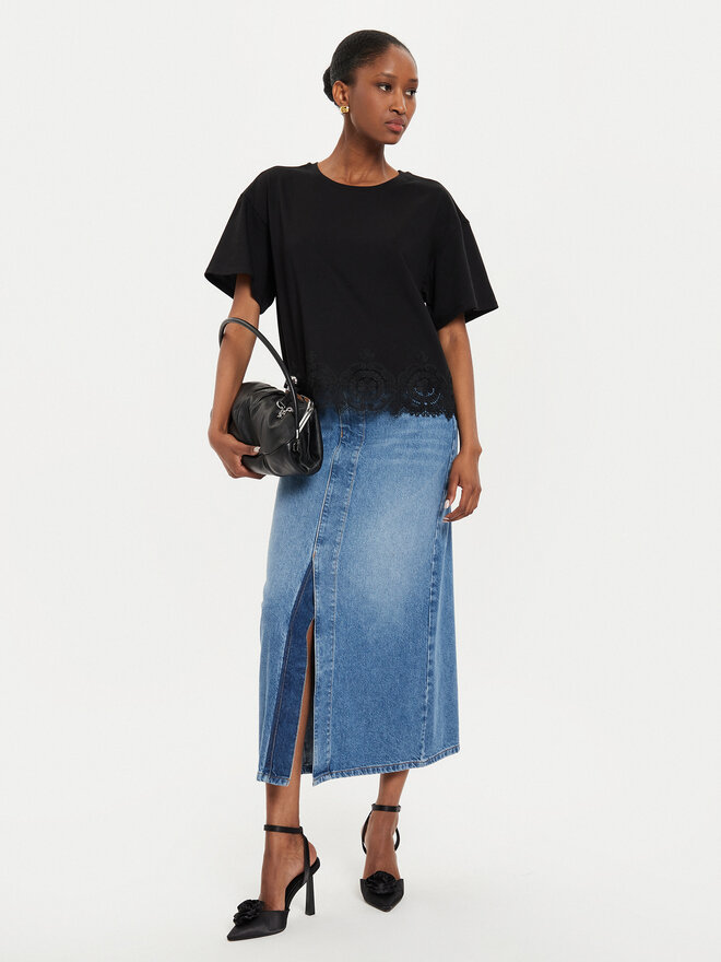 TWINSET TWINSET T-Shirt 242TP2510 Μαύρο Loose Fit