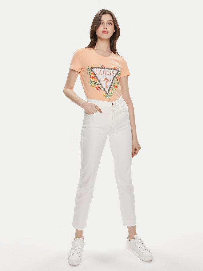 Guess Guess Camiseta W4GI24 J1314 Naranja Slim Fit