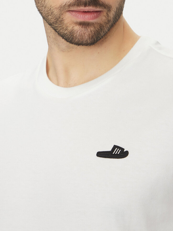 adidas adidas Marškinėliai Lounge Slide Graphic JJ4002 Balta Regular Fit