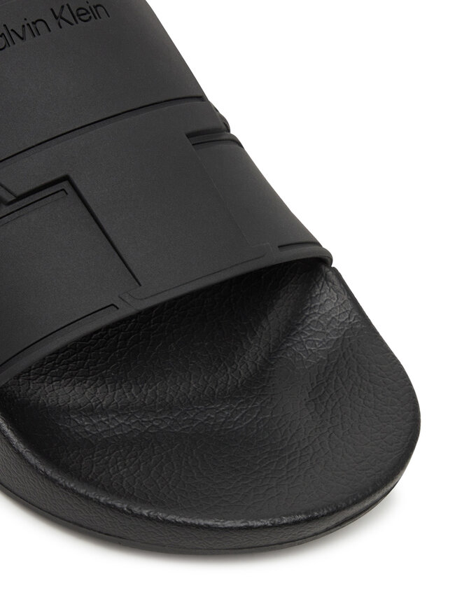 Calvin Klein Pantoletten Calvin Klein Pool Slide Double T HM0HM01752 Schwarz
