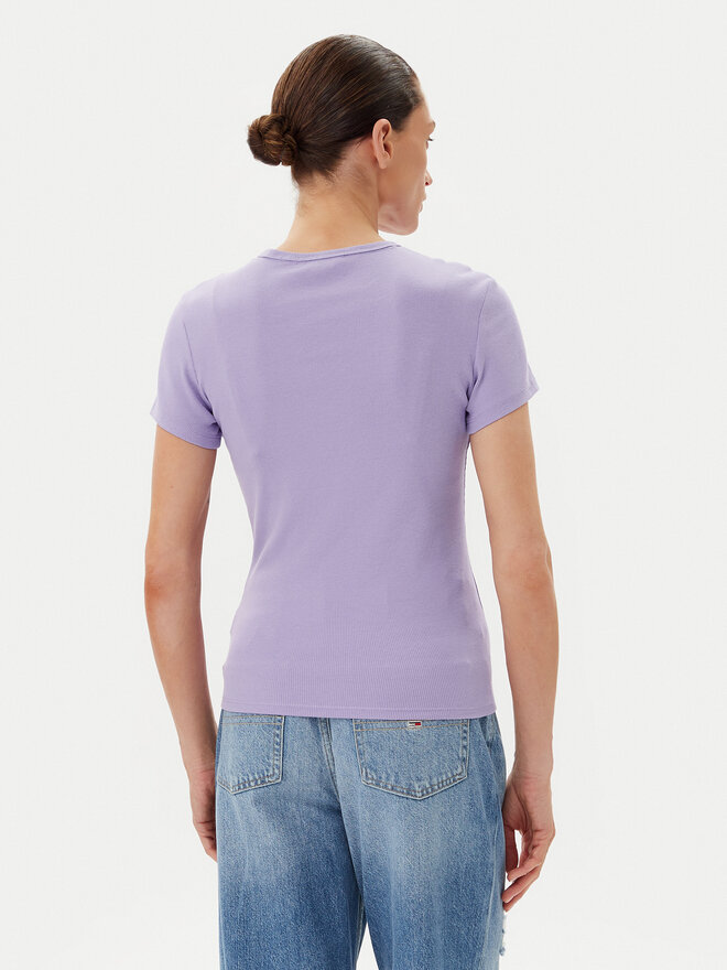 Tommy Jeans Tommy Jeans Marškinėliai Essential DW0DW17383 Violetinė Slim Fit