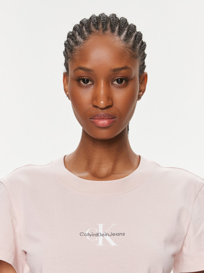 Calvin Klein Jeans Calvin Klein Jeans Camiseta Monologo Slim Tee J20J222564 Rosa Slim Fit