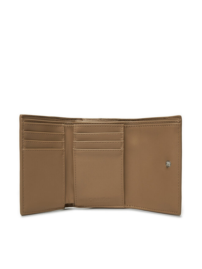 Calvin Klein Mały Portfel Damski Calvin Klein Ck Plaque Small Trifold W/Zip K60K612834 Szary