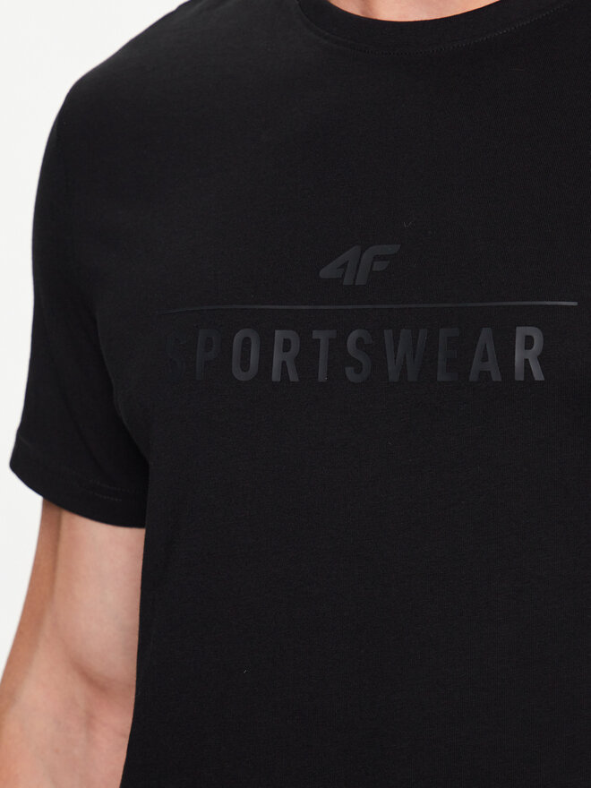 4F 4F T-Shirt 4FSS23TTSHM539 Μαύρο Regular Fit