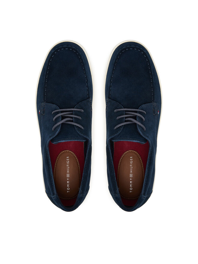 Tommy Hilfiger Halbschuhe Tommy Hilfiger Casual Suede Stitch Toe Hybrid FM0FM05707 Dunkelblau