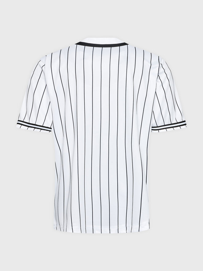 Karl Kani Karl Kani Marškinėliai Serif Pinstripe Baseball 6033361 Balta Relaxed Fit