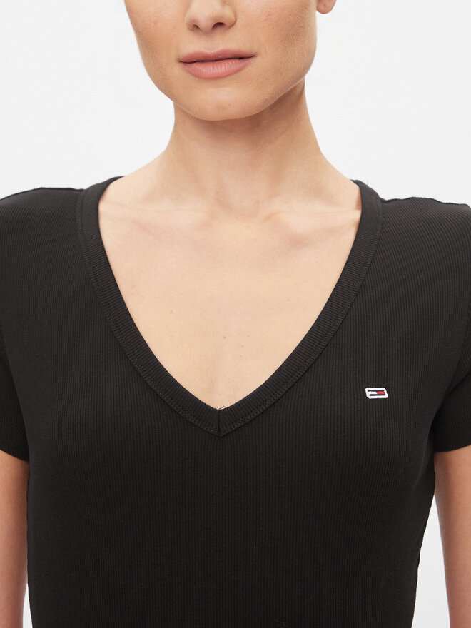 Tommy Jeans Tommy Jeans T-Shirt Essential DW0DW17385 Μαύρο Slim Fit