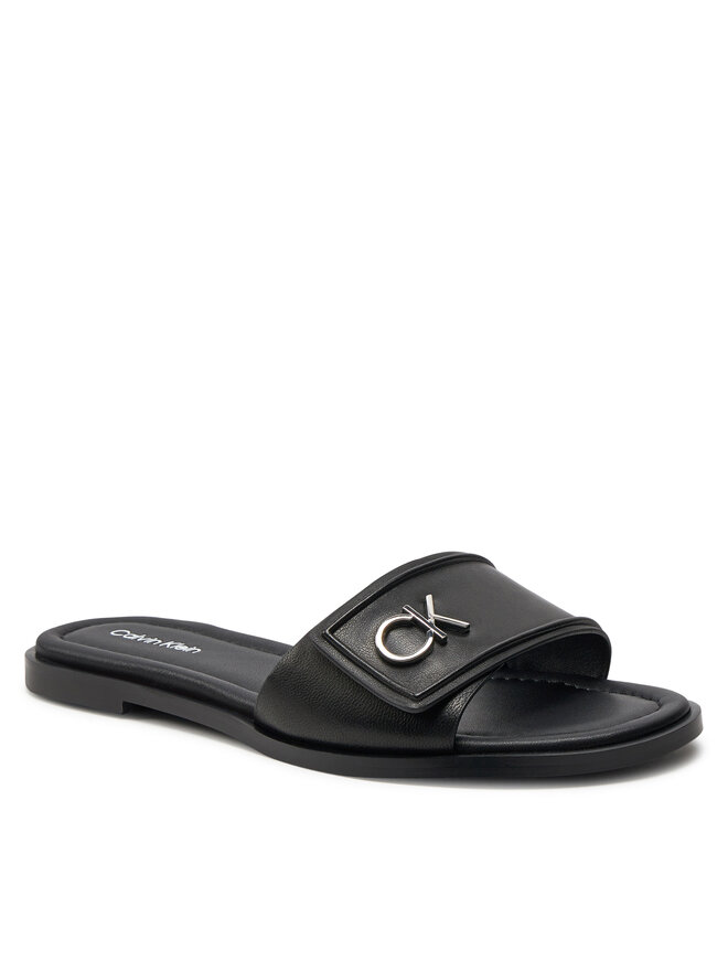 Calvin Klein Pantoletten Calvin Klein Flat Slide Relock Lth HW0HW01939 Schwarz