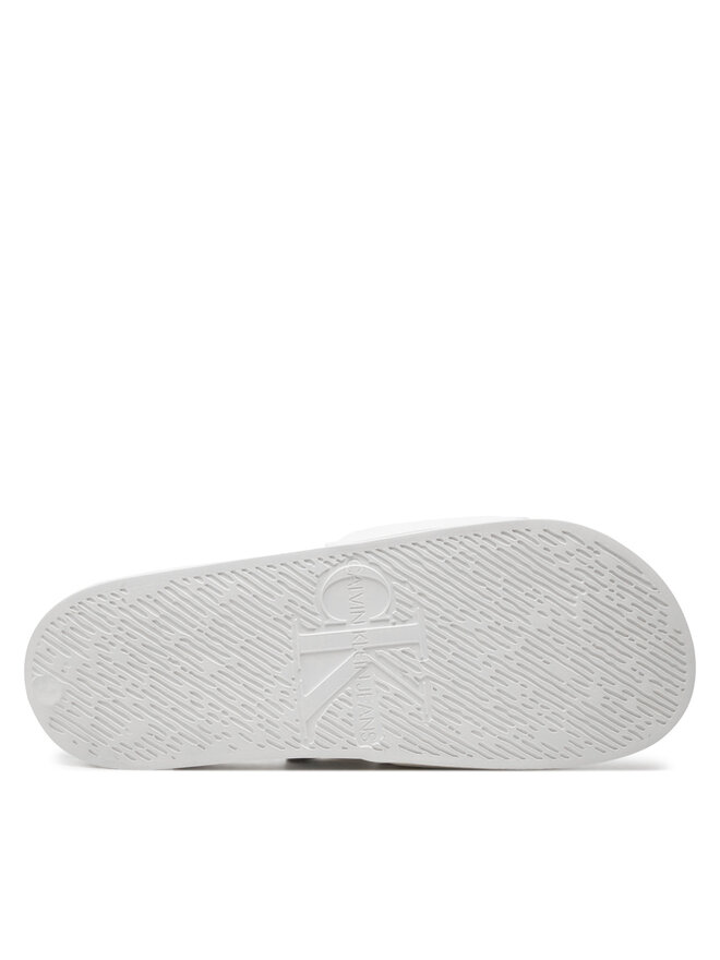 Calvin Klein Jeans Nazouváky Calvin Klein Jeans Slide Institutional Metallic YM0YM01018 Bílá