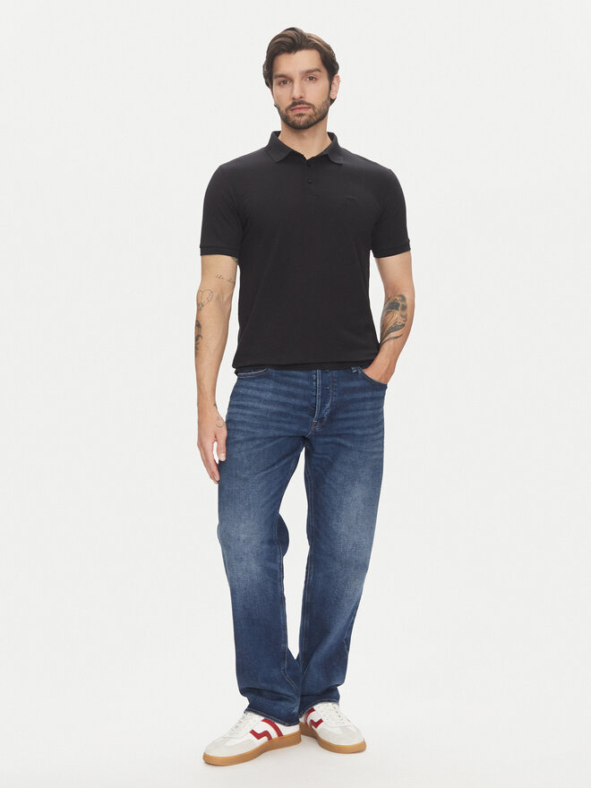 Lindbergh Lindbergh Pólóing 30-404020 Fekete Relaxed Fit
