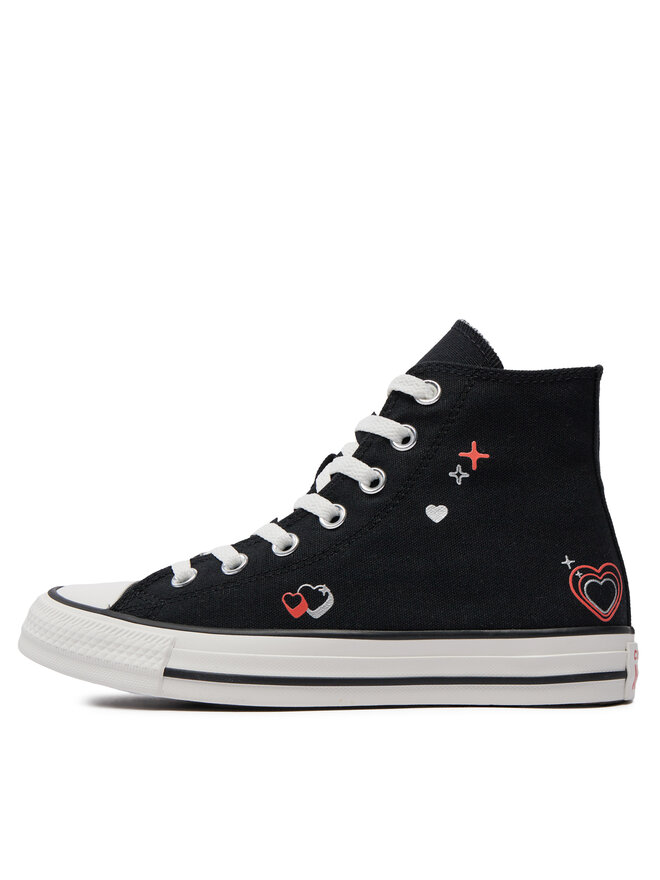 Converse noir avec coeur outlet